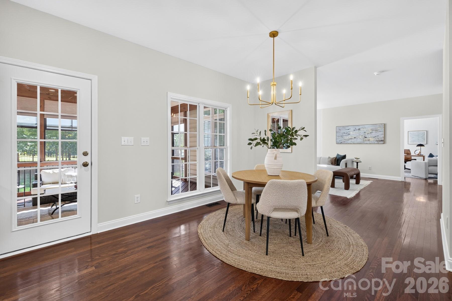 Breakfast area view view to the Main Living Room - 10826 Persimmon Creek Drive, Mint Hill