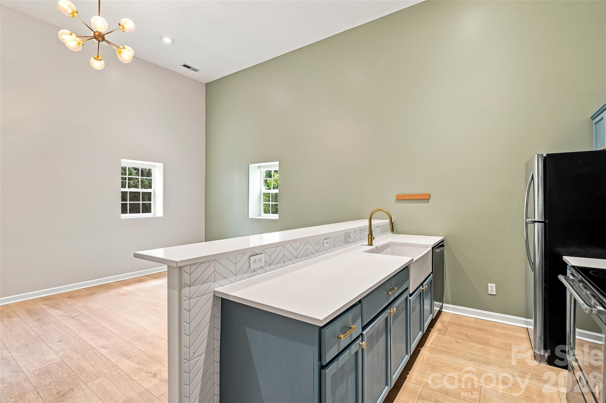 Left Side - looking down the kitchen with ample counter space. - 160 State Street, Asheville