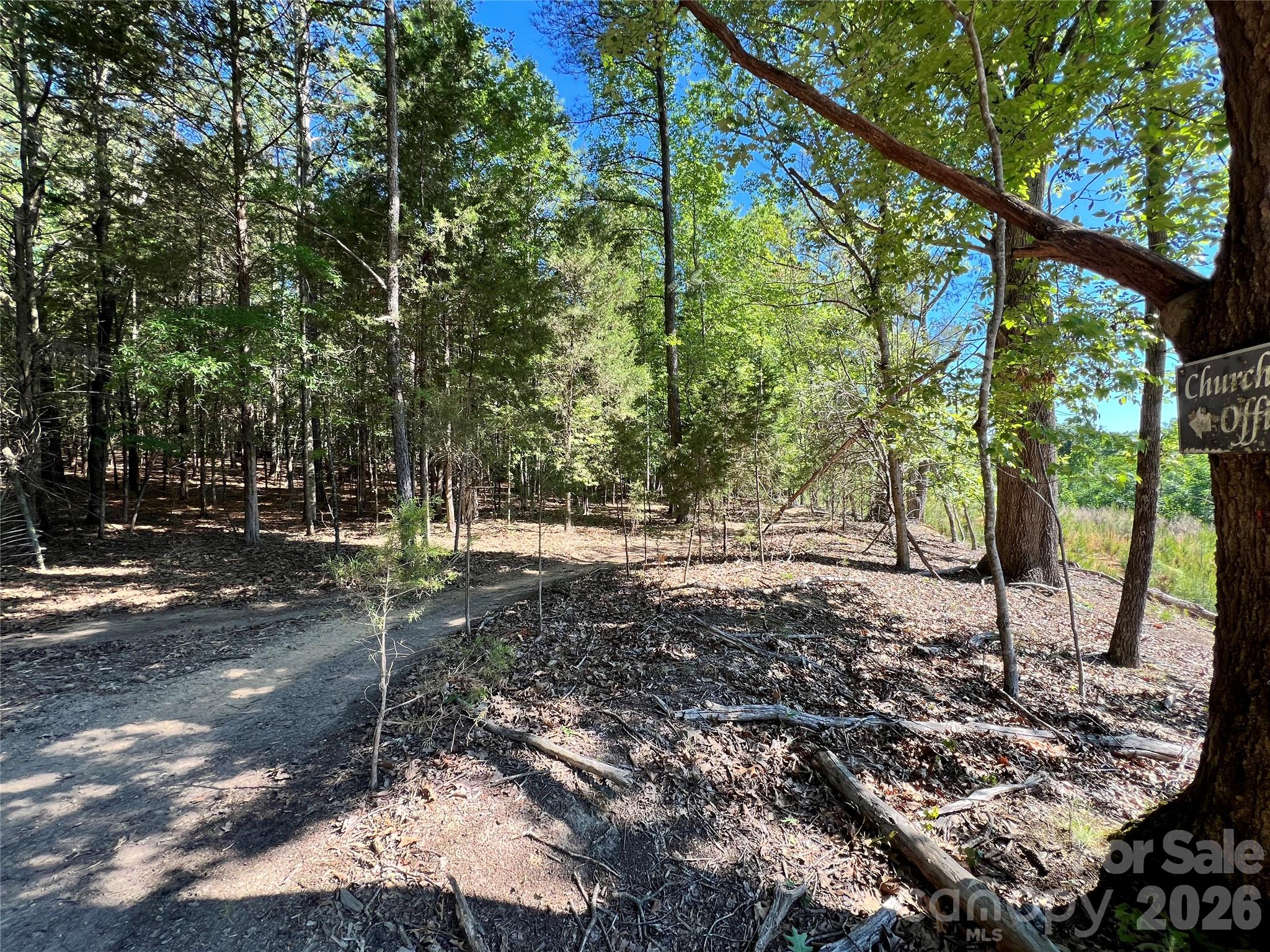 Road to the adjoining property to the right (cleared). Wooded area is entry to the listed property. - VAC Stafford Drive, Albemarle