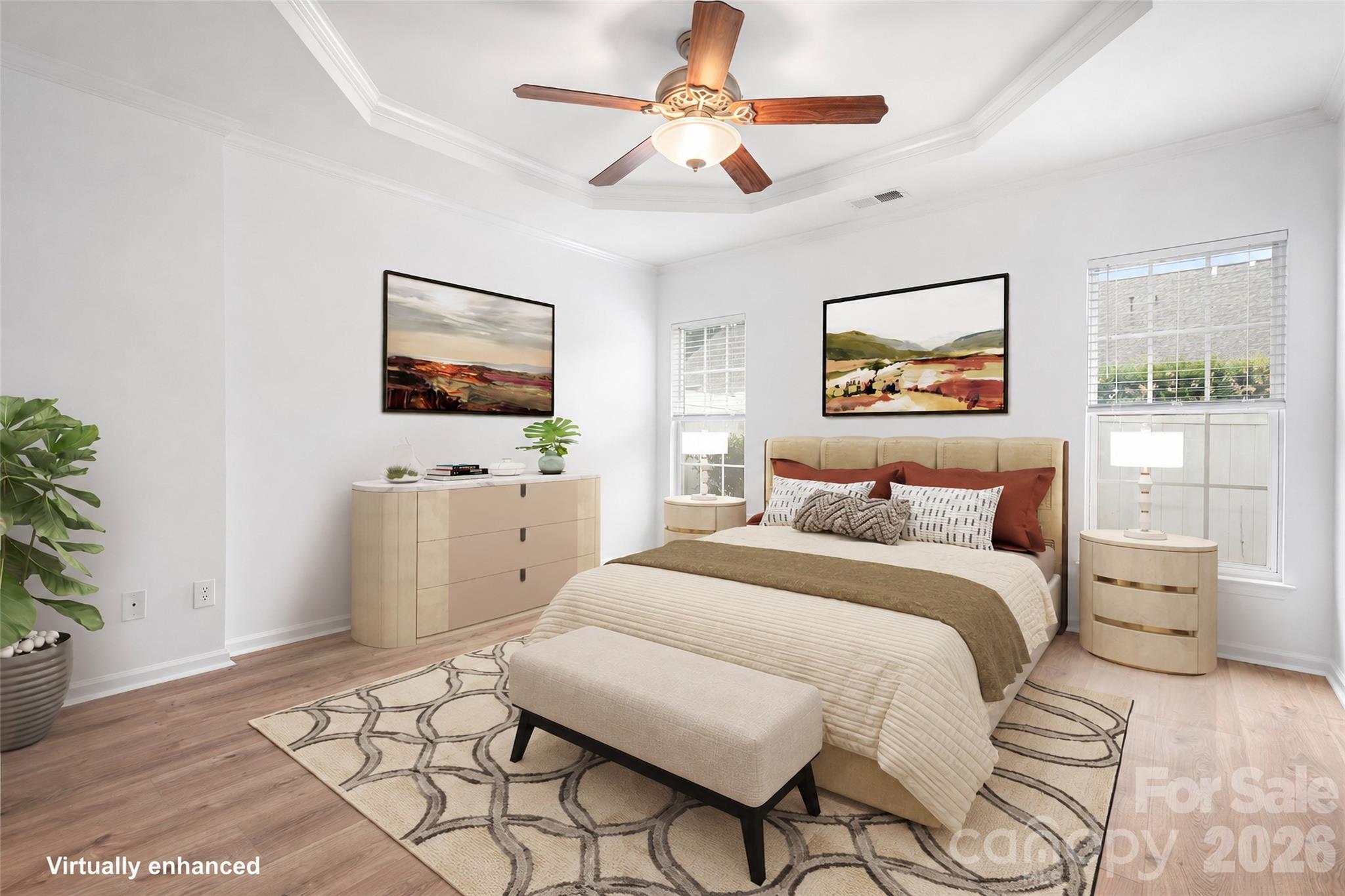 Virtually Staged - Master Bedroom on Main - 109 Kase Court, Mooresville