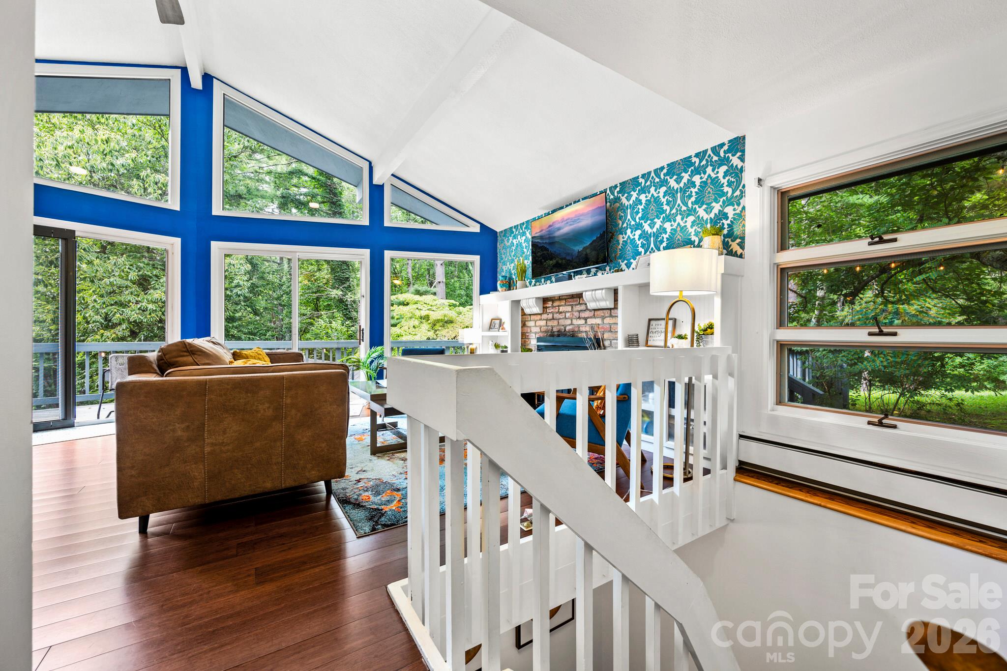 Light filled stairway - 266 Chestnut Walk Drive, Waynesville