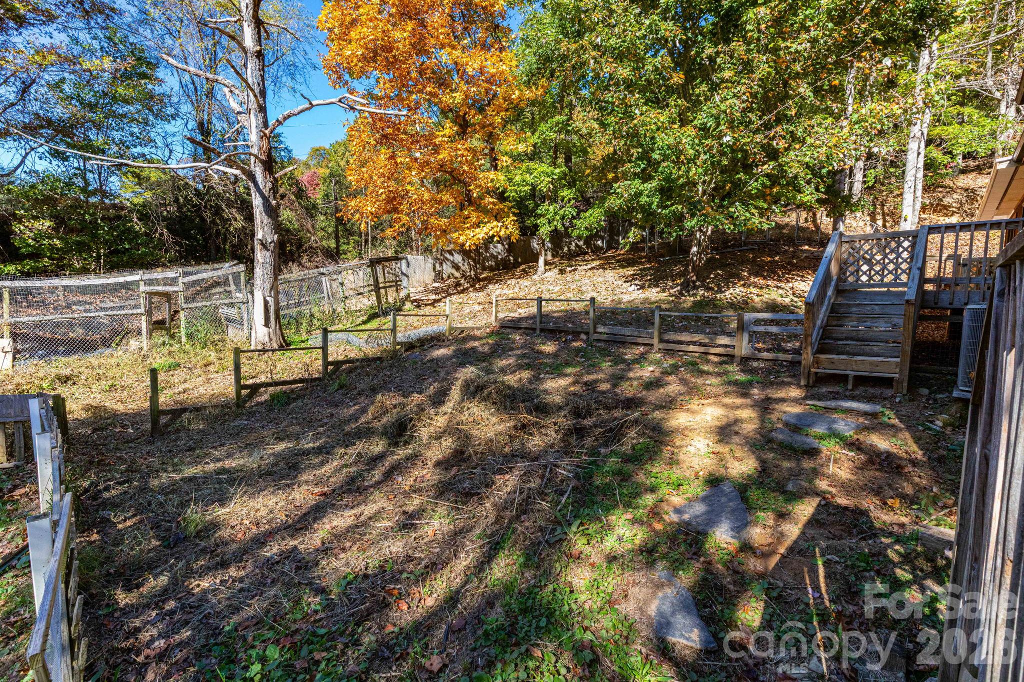 Fenced Portion of back yard - 65 Chestnut Hill Road, Black Mountain