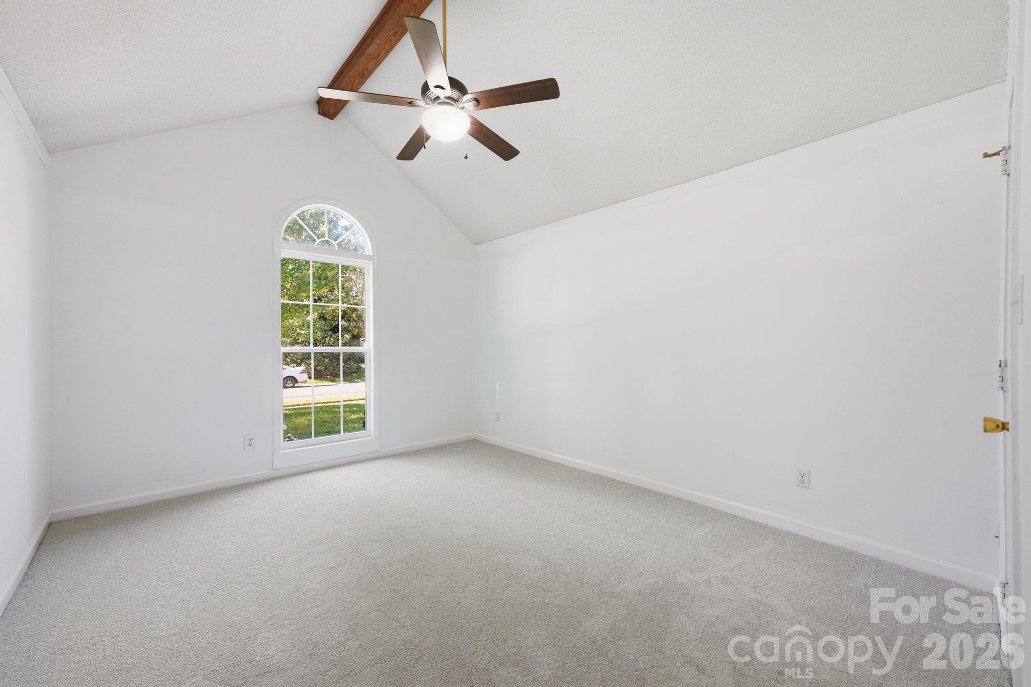 Bedroom 3 with Vaulted Exposed-Beam Ceiling - 12807 Levins Hall Road, Huntersville