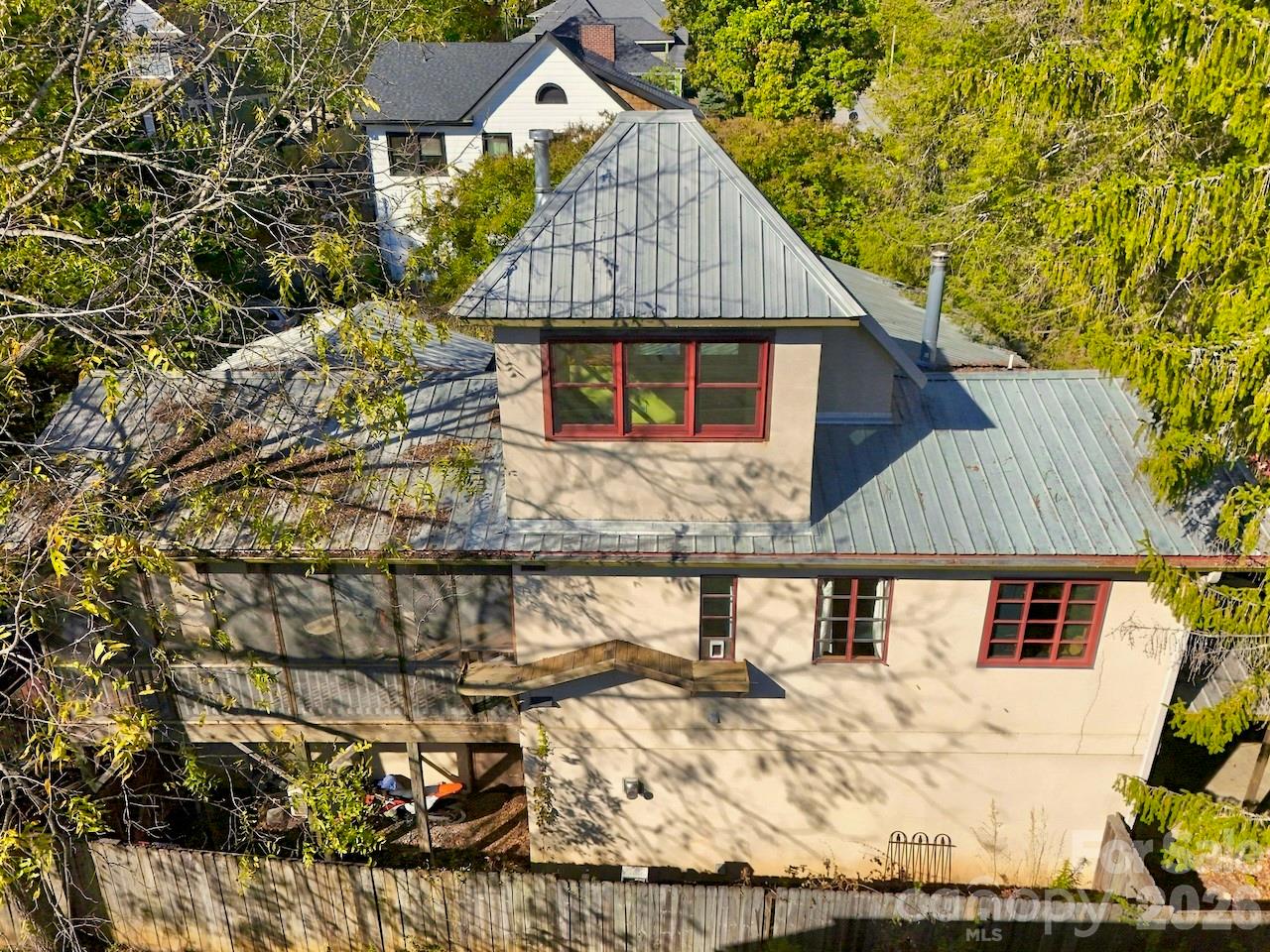 Aerial view from the east side - 297 Hillside Street, Asheville