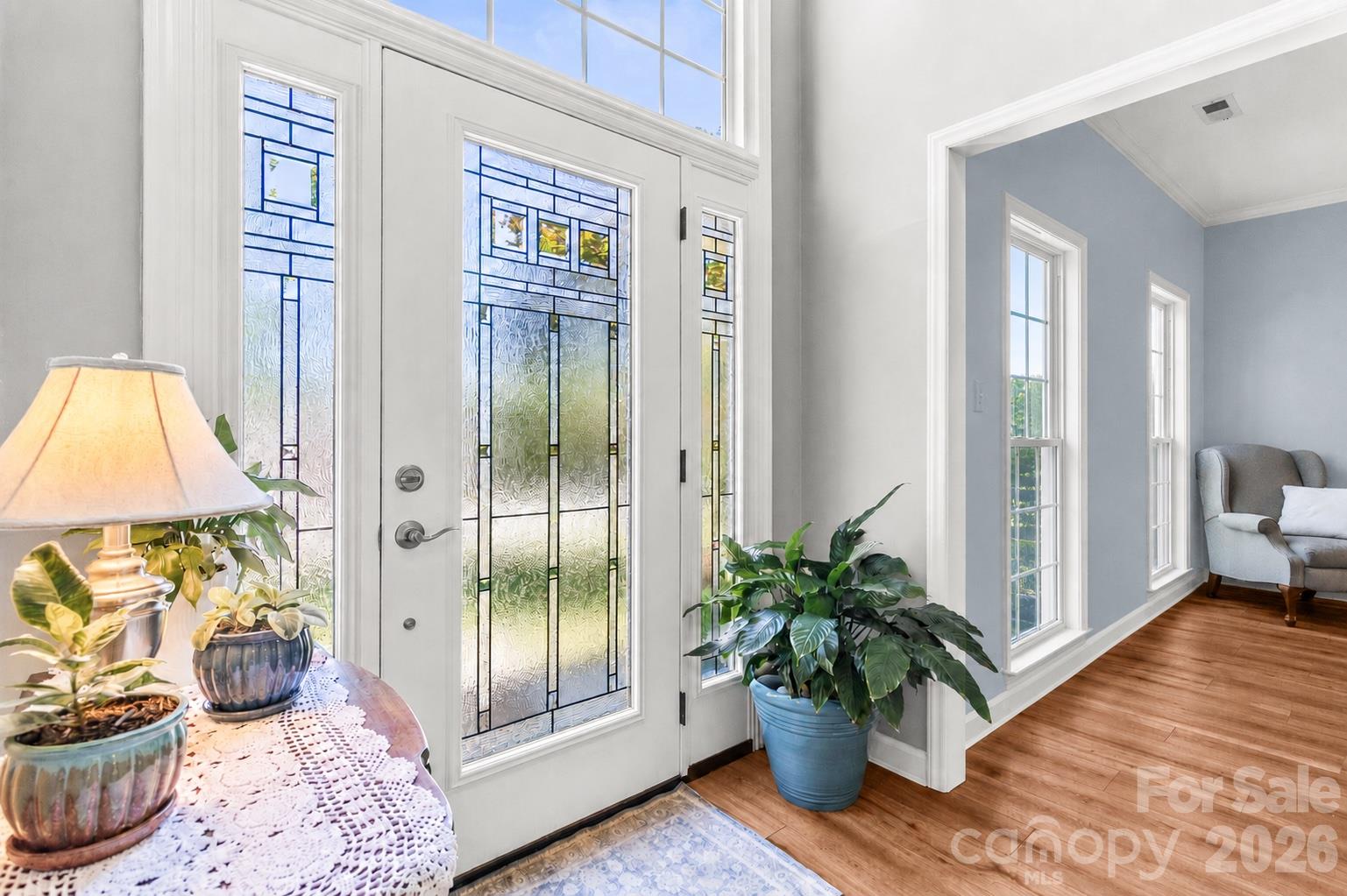 Beautifully crafted, glass front door. - 635 Highland Ridge Road, Mooresville