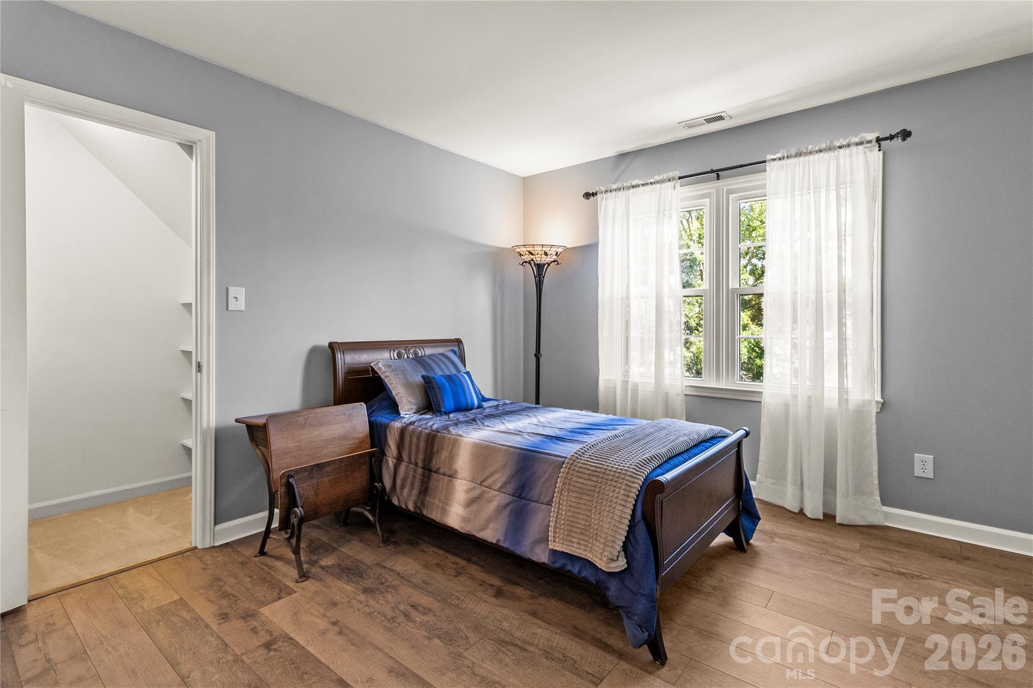 Secondary guest bedroom walk in closet. - 635 Highland Ridge Road, Mooresville