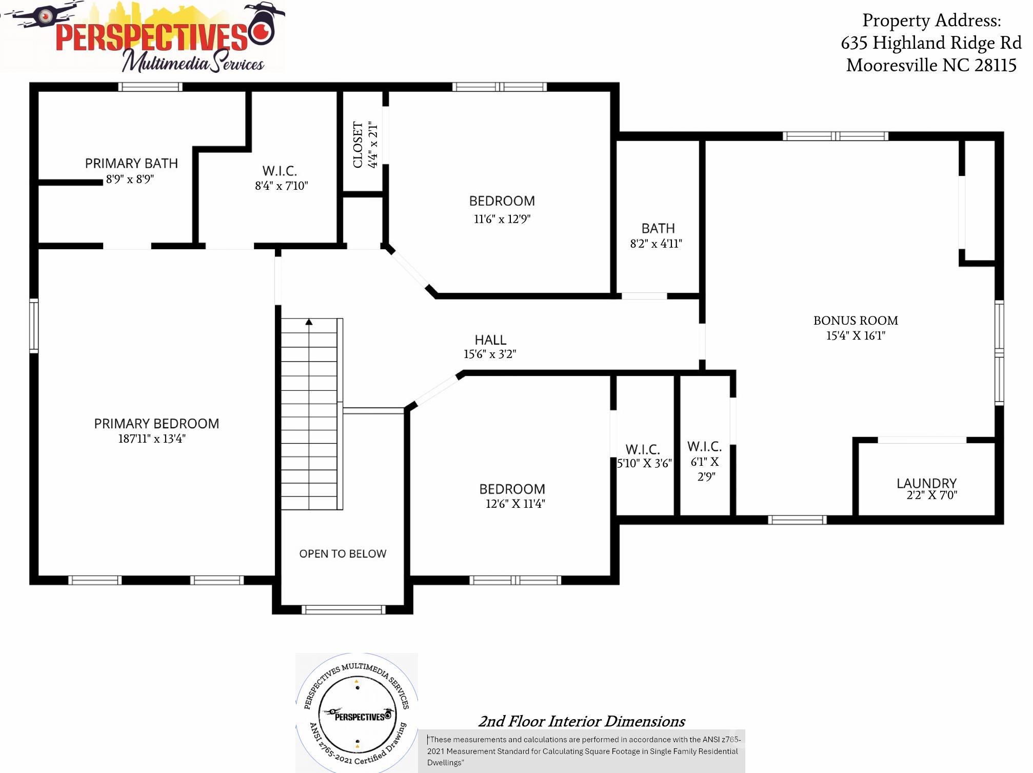 Second level floorplan. - 635 Highland Ridge Road, Mooresville