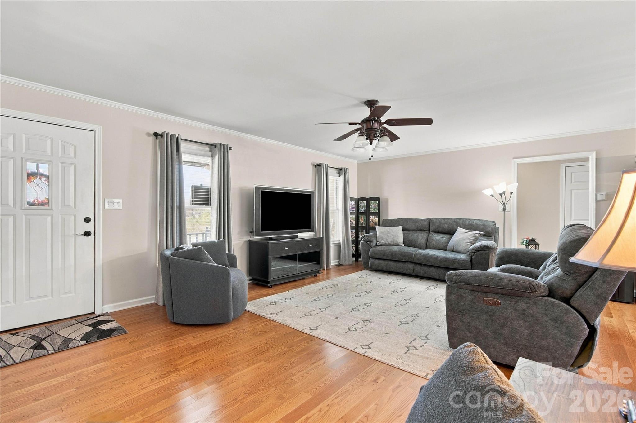 Spacious Living Room is located at the front of the home - 643 Shoal Road, Lincolnton
