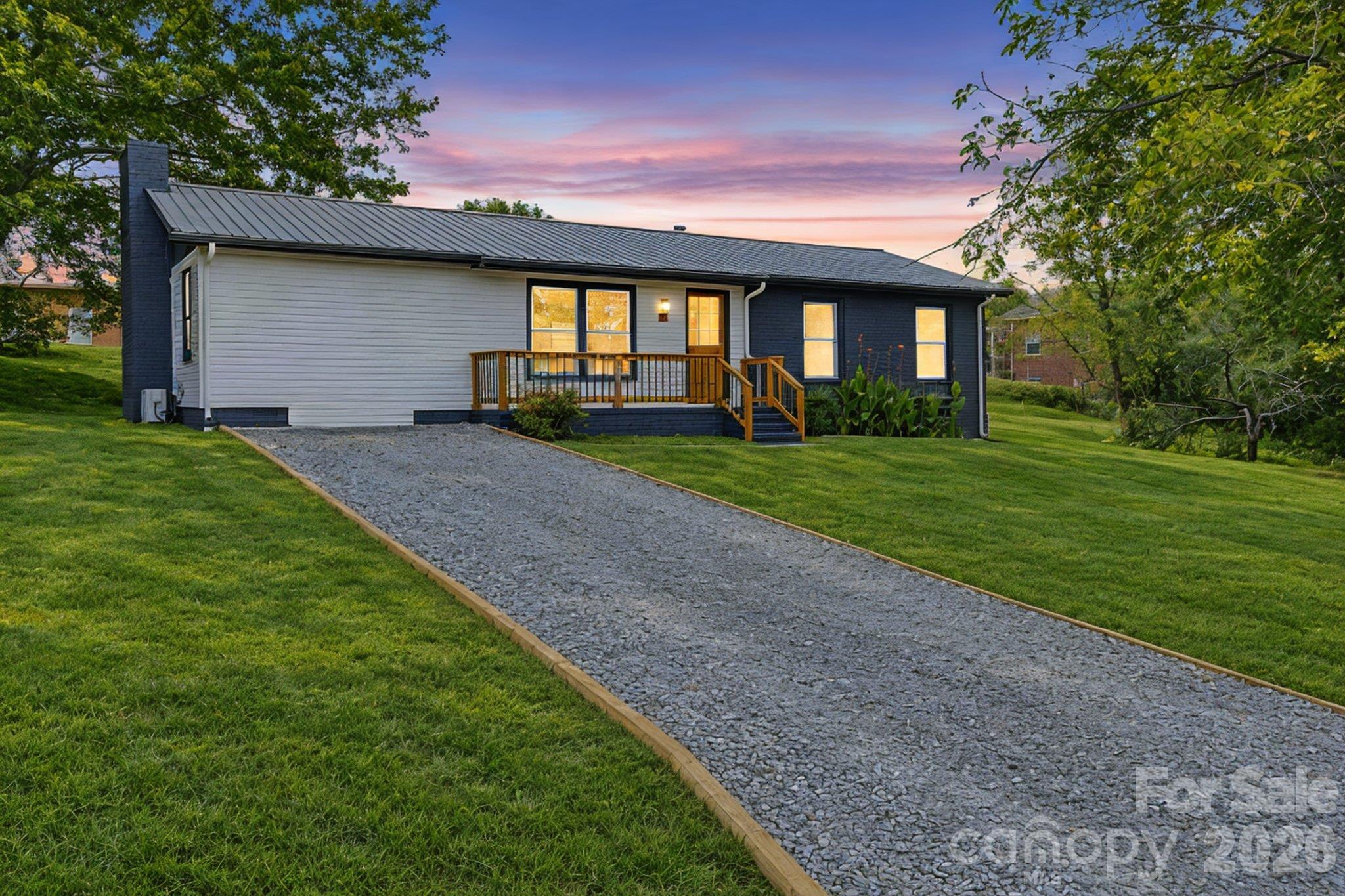 Welcome Home! AI generated twilight photo with enhanced grass. - 14 Kirby Place, Asheville