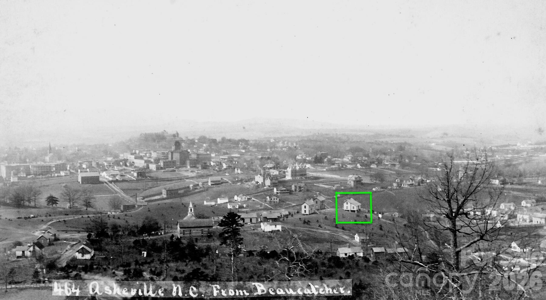 Historical photo with property marked - 23 Tuskeegee Street, Asheville