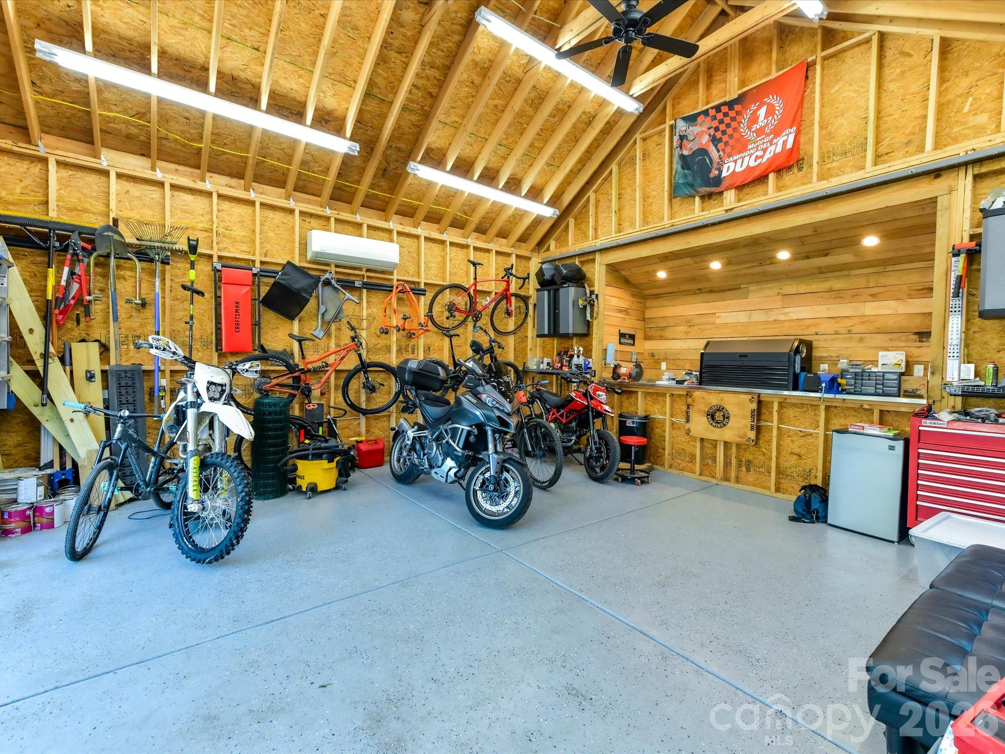 Extra tall ceilings allowing room for a car lift - 415 West Boulevard, Charlotte