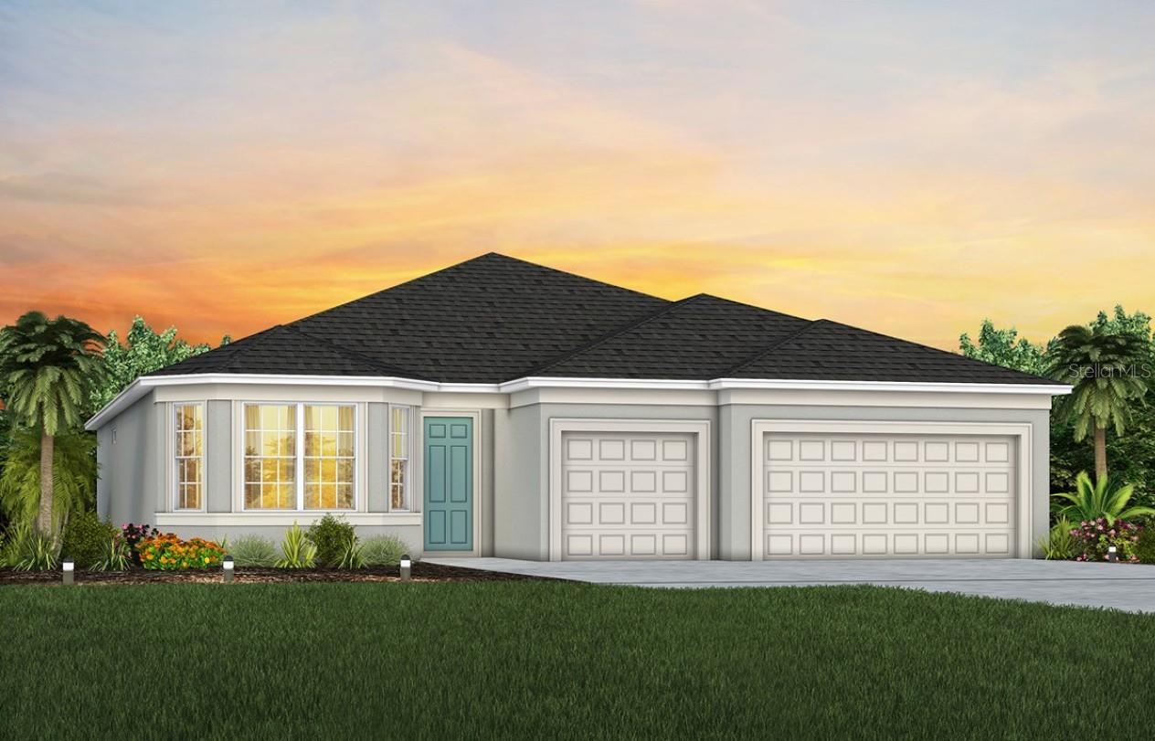 Exterior Design. Artistic rendering for this new construction home. Pictures are for illustrative purposes only. Elevations, colors and options may vary. - 2342 BRANCHED OAK ROAD, ST CLOUD