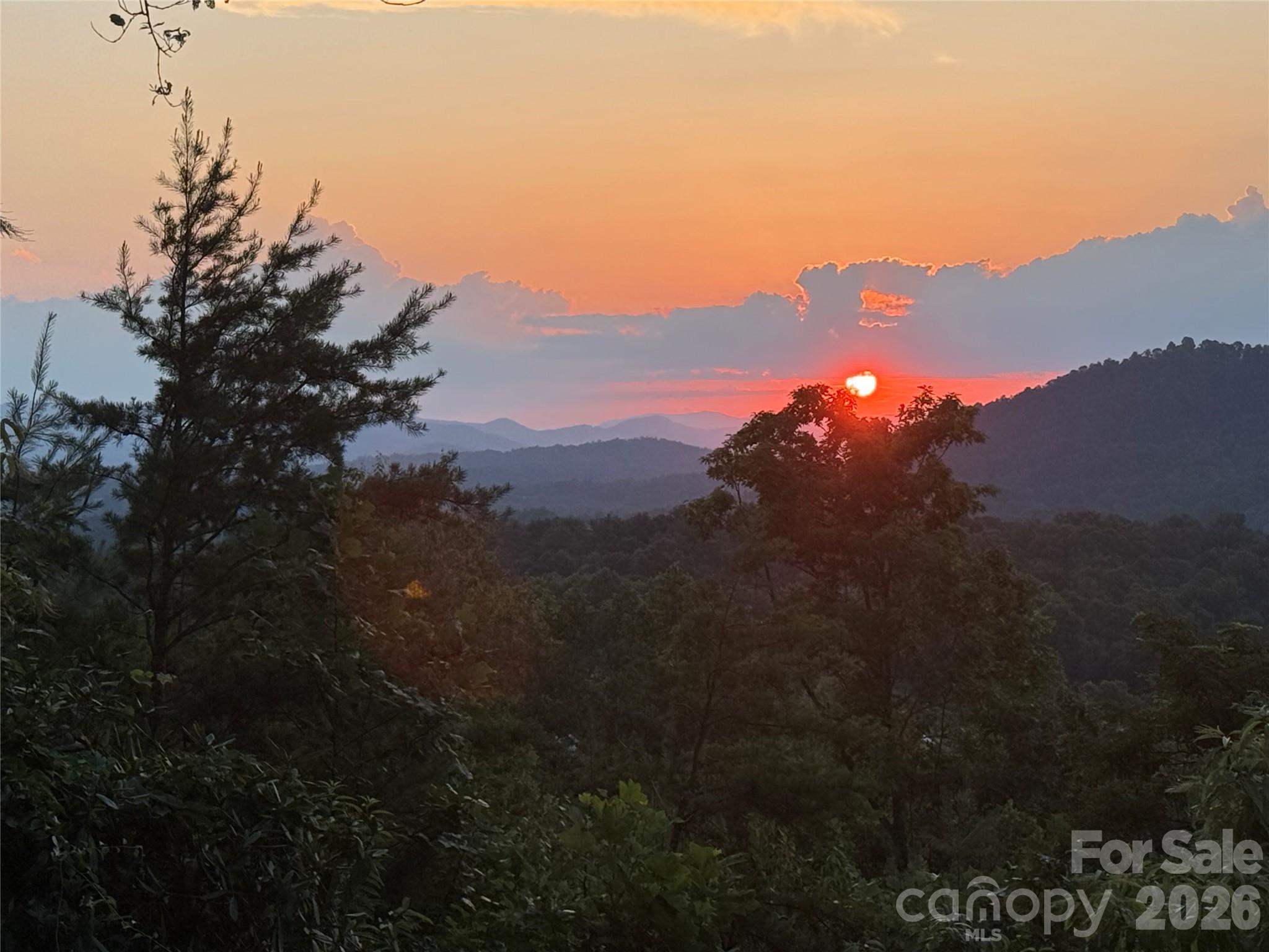 Sunset from back deck and living room window! - 178 Hilltop View Drive, Fletcher