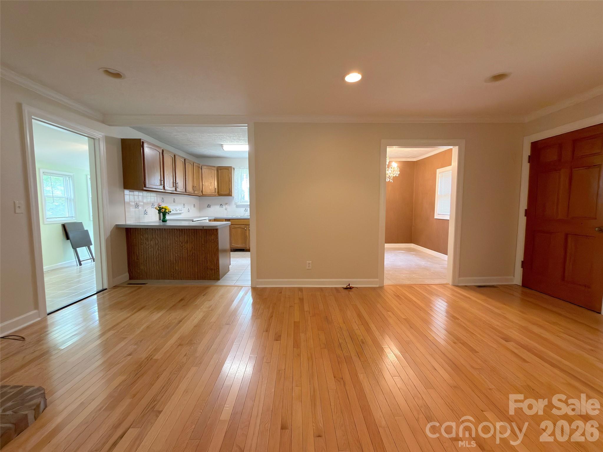 Living Room, Kitchen and Dining Rooms connected. - 22 McMinn Road, Hendersonville