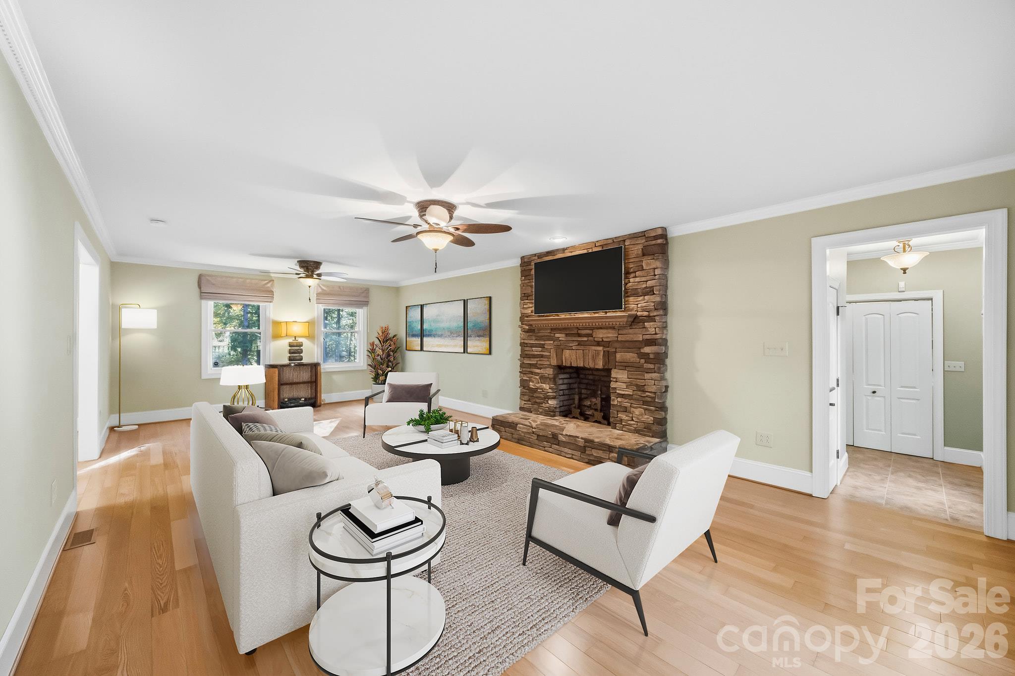 Virtually staged Living Room - 405 Hillcrest Drive, Harrisburg