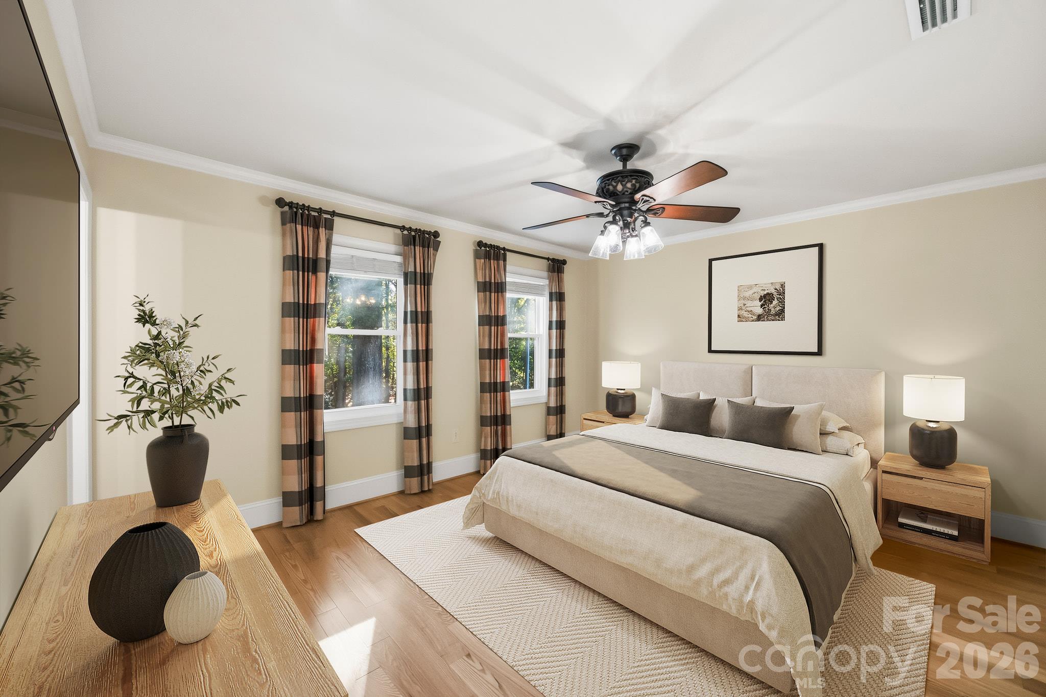 Virtually staged primary bedroom - 405 Hillcrest Drive, Harrisburg