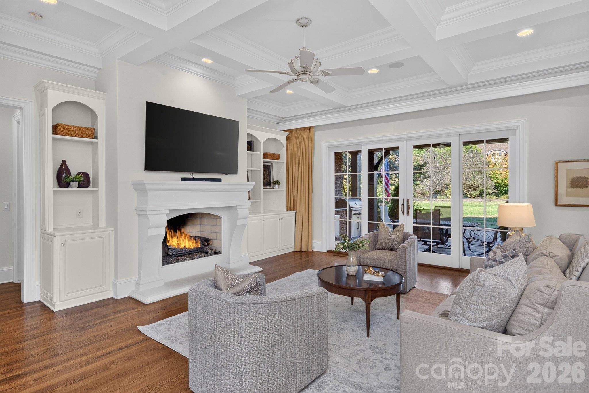 Coffered ceilings, built-ins! - 7805 Clovervale Drive, Waxhaw