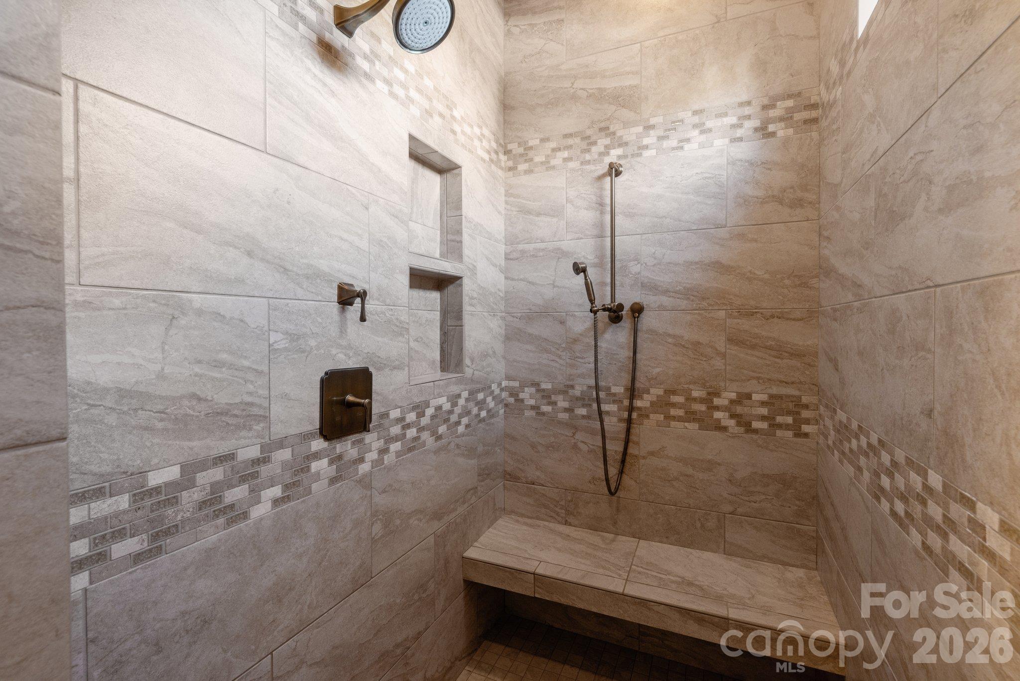 Large walk-in shower - 7805 Clovervale Drive, Waxhaw