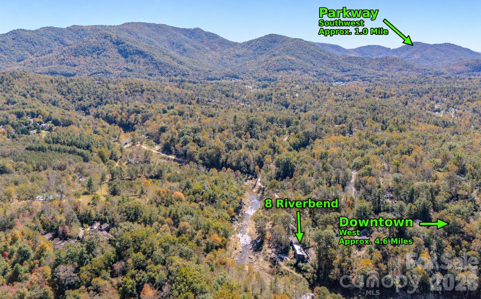 Aerial - 8 Riverbend Drive, Asheville