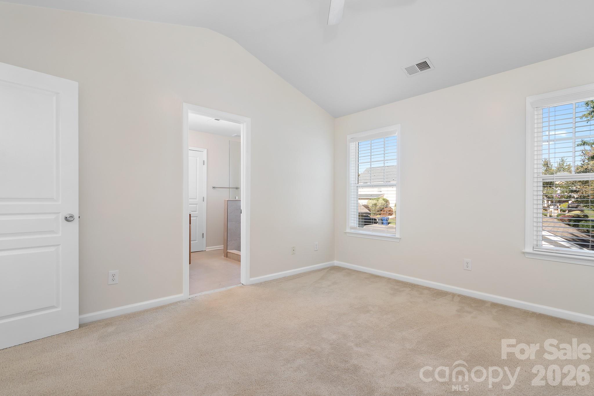 Primary Bedroom Upstairs, Vaulted Ceiling - 15404 Crossing Gate Drive, Cornelius