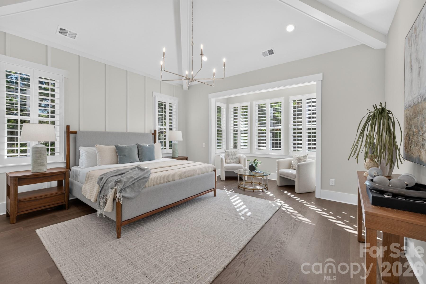 Primary Suite with beams - 128 Willow View Loop, Davidson