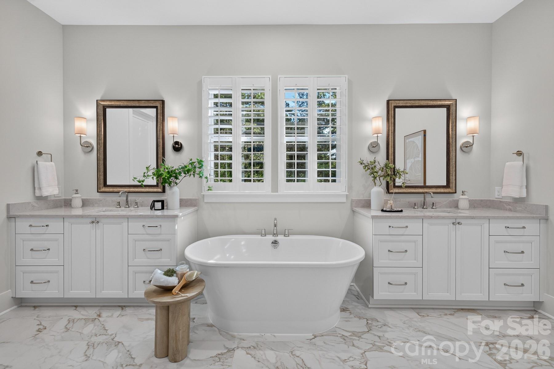 Dual Vanities and Freestanding tub in Primary Suite - 128 Willow View Loop, Davidson