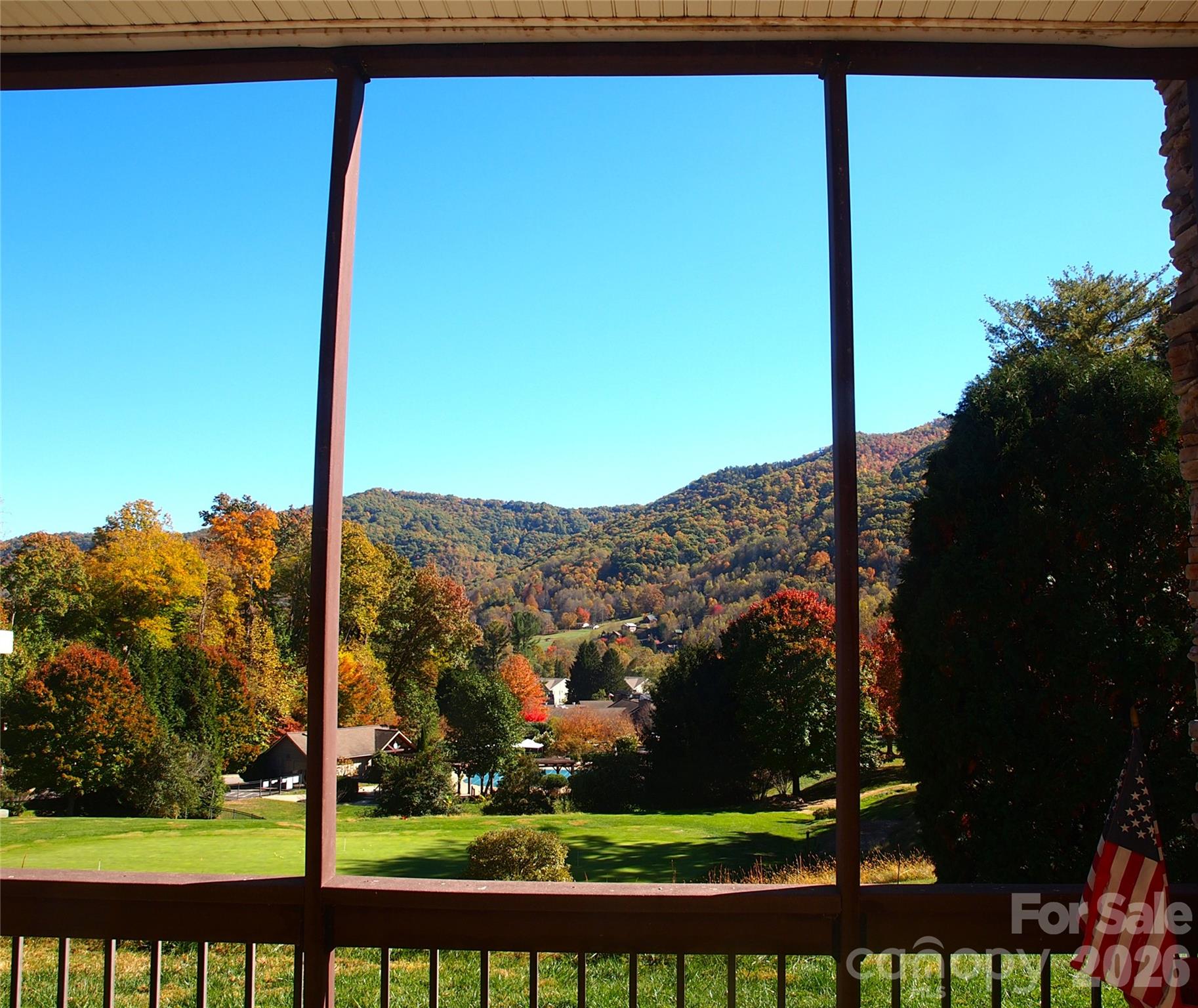 Overlooking practice green - 1564 Country Club Drive, Maggie Valley