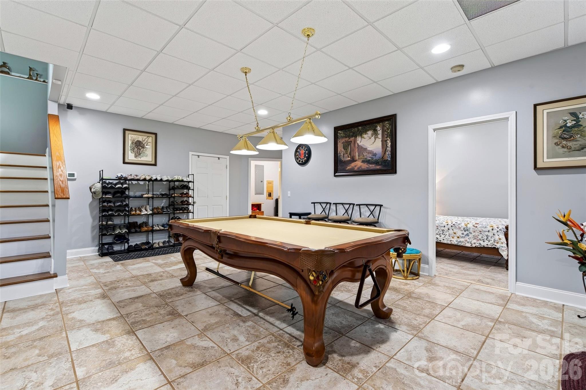 Game room or family room in basement - 337 & 345 Avery Creek Road, Arden