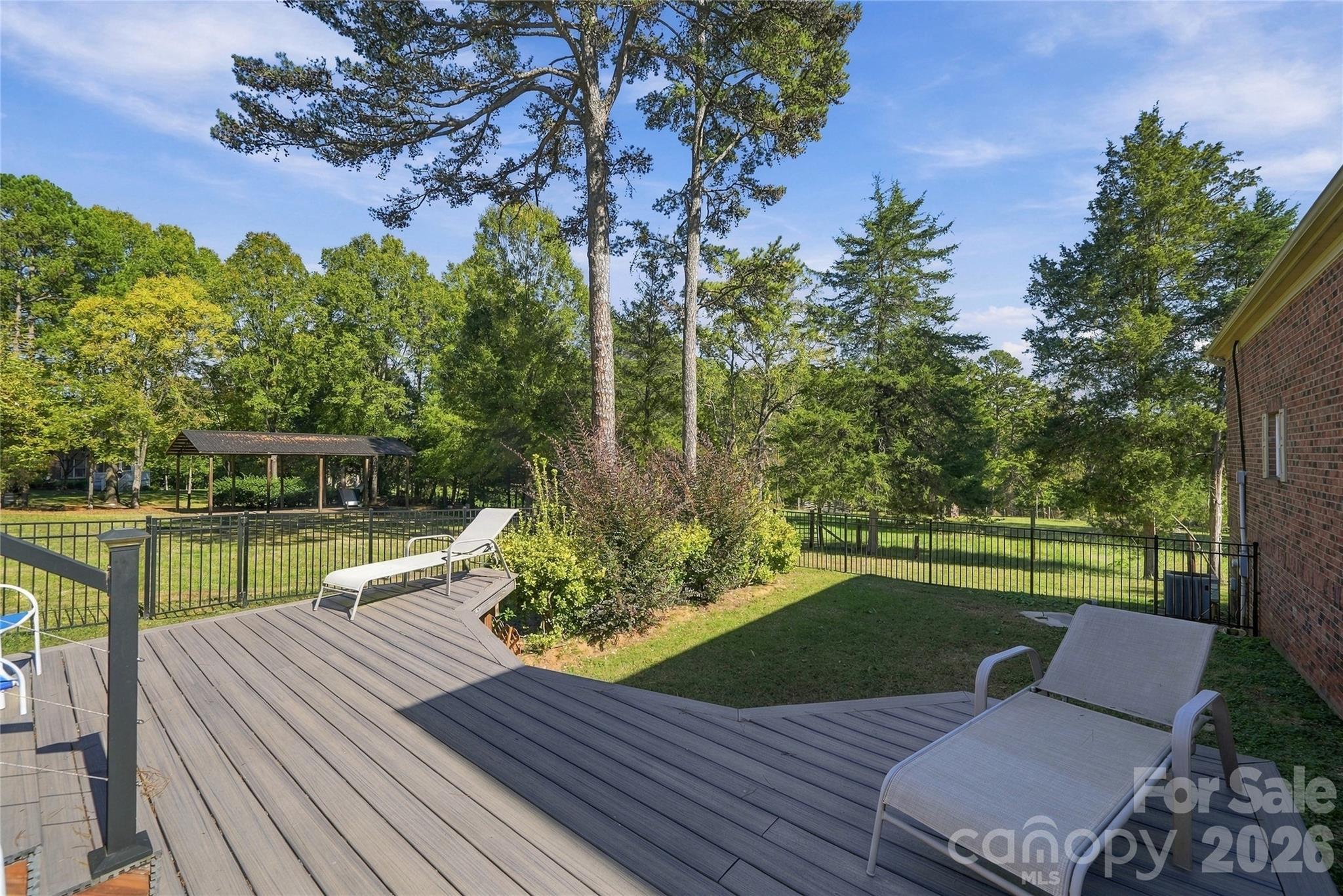 Lower Deck and Fenced Portion of Back Yard - 132 Monarch Lane, Mooresville
