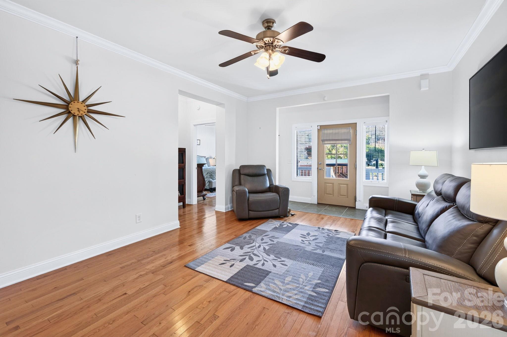 Hardwood flooring in living room and dining room - 10 Hominy Meadows Drive, Candler