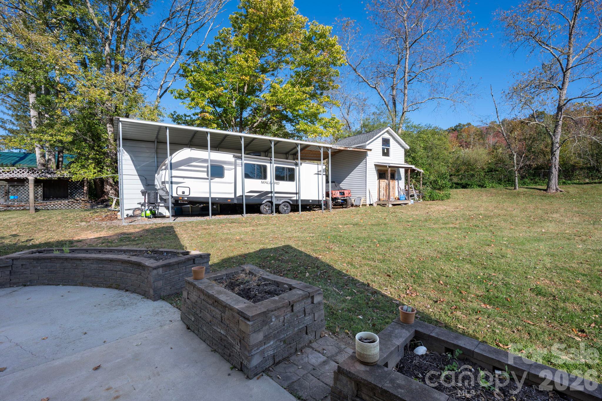 Covered RV parking pad and large shed - 10 Hominy Meadows Drive, Candler