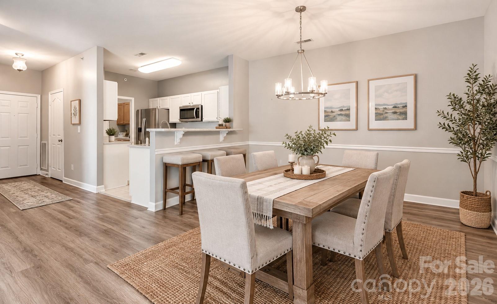 Dining Room (Virtually Staged) - 9934 Hyde Glen Court, Charlotte