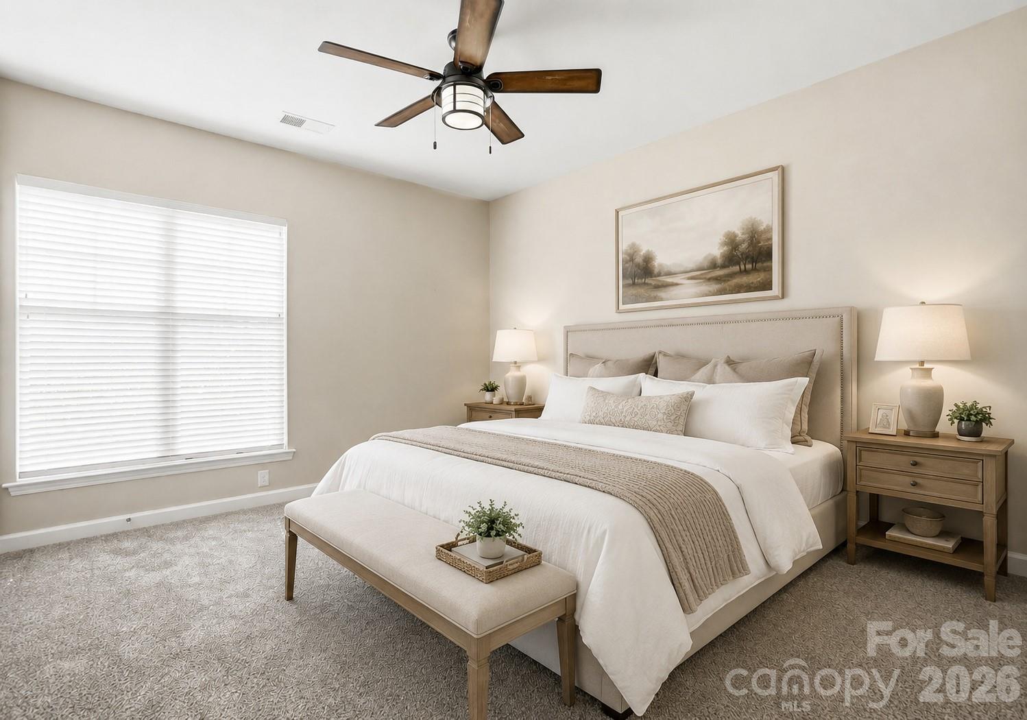 Primary Bedroom (Virtually Staged) - 9934 Hyde Glen Court, Charlotte
