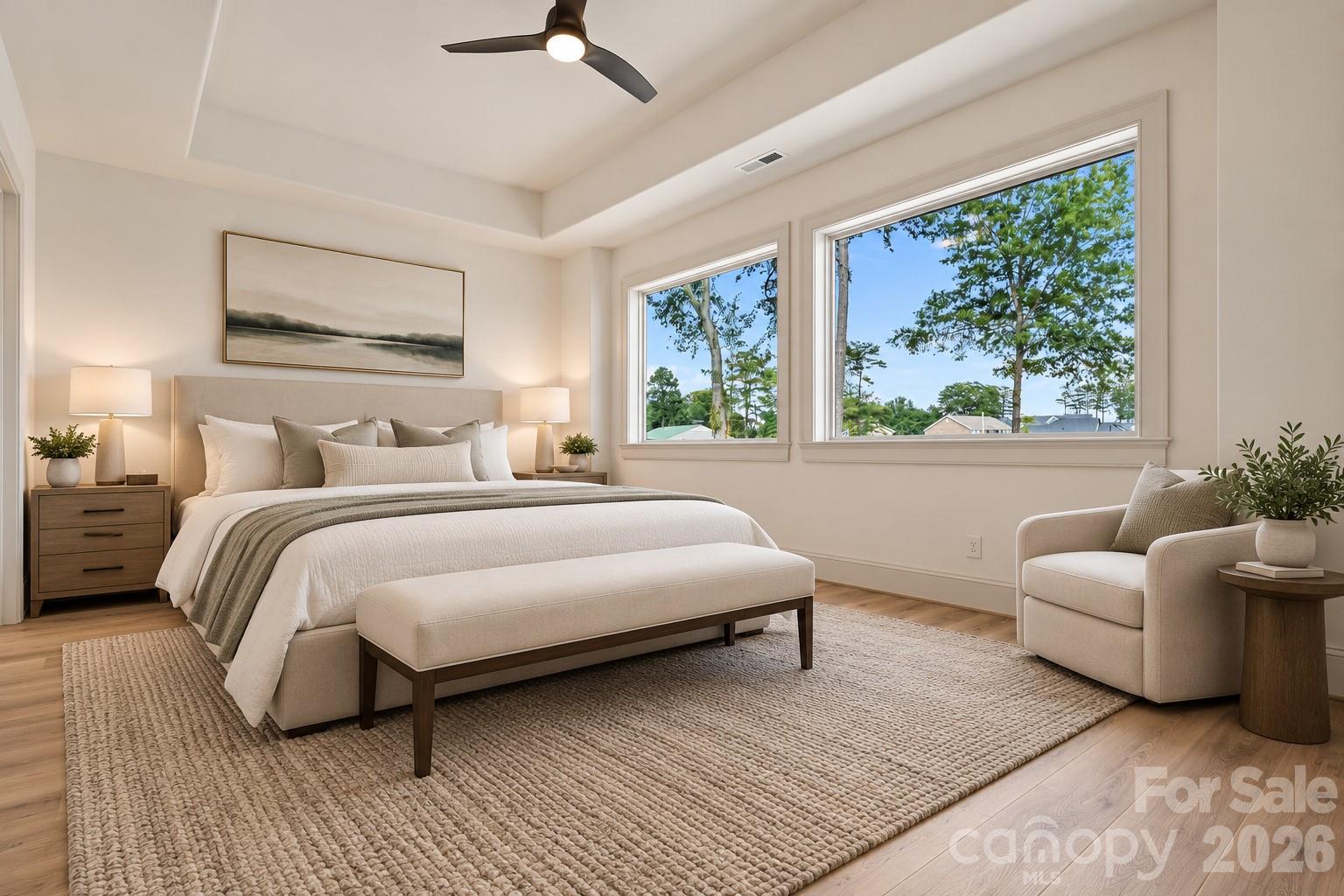 Virtually staged lower level guest room with great views of the lake and pool - 2494 Primm Road, Denver