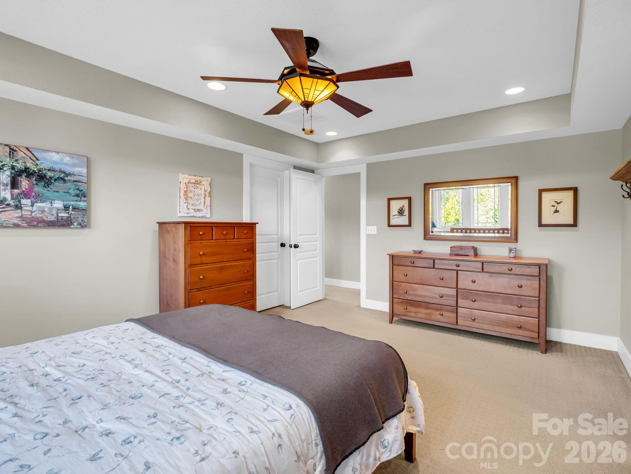 Primary bedroom is spacious and offers trey ceilings, 2 walk-in closets - 376 Scarlet Tanager Court, Arden