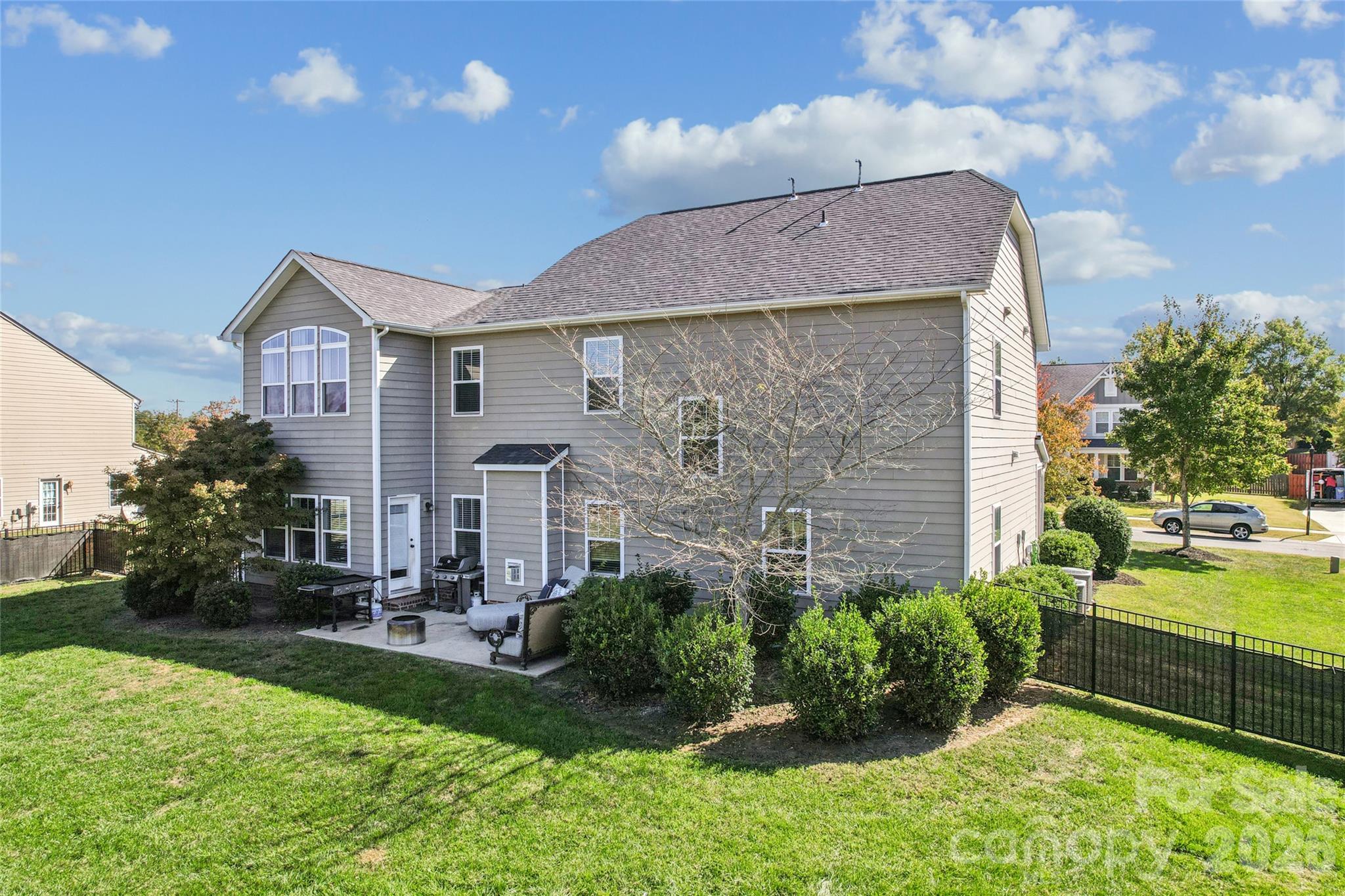 Flat, fenced back yard. Great for gatherings or enjoying nature. Tree lined for privacy. - 2014 Seefin Court, Indian Trail