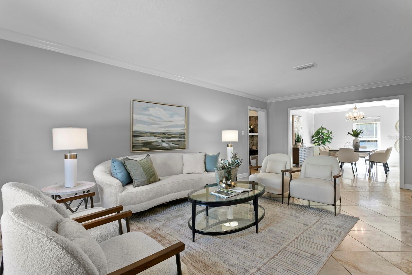 The dining room you can see from living room. - 2930 W BAYSHORE CT, TAMPA
