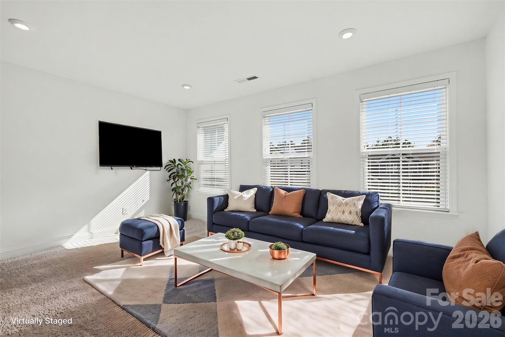Virtually Staged Upstairs Secondary Living Area. - 11016 Larkslea Lane, Charlotte