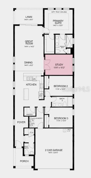 Floor Plan ~ Additional Highlights Include: laundry package, GE refrigerator, and pendant lighting - 5685 SEAGRAPE LN, KISSIMMEE