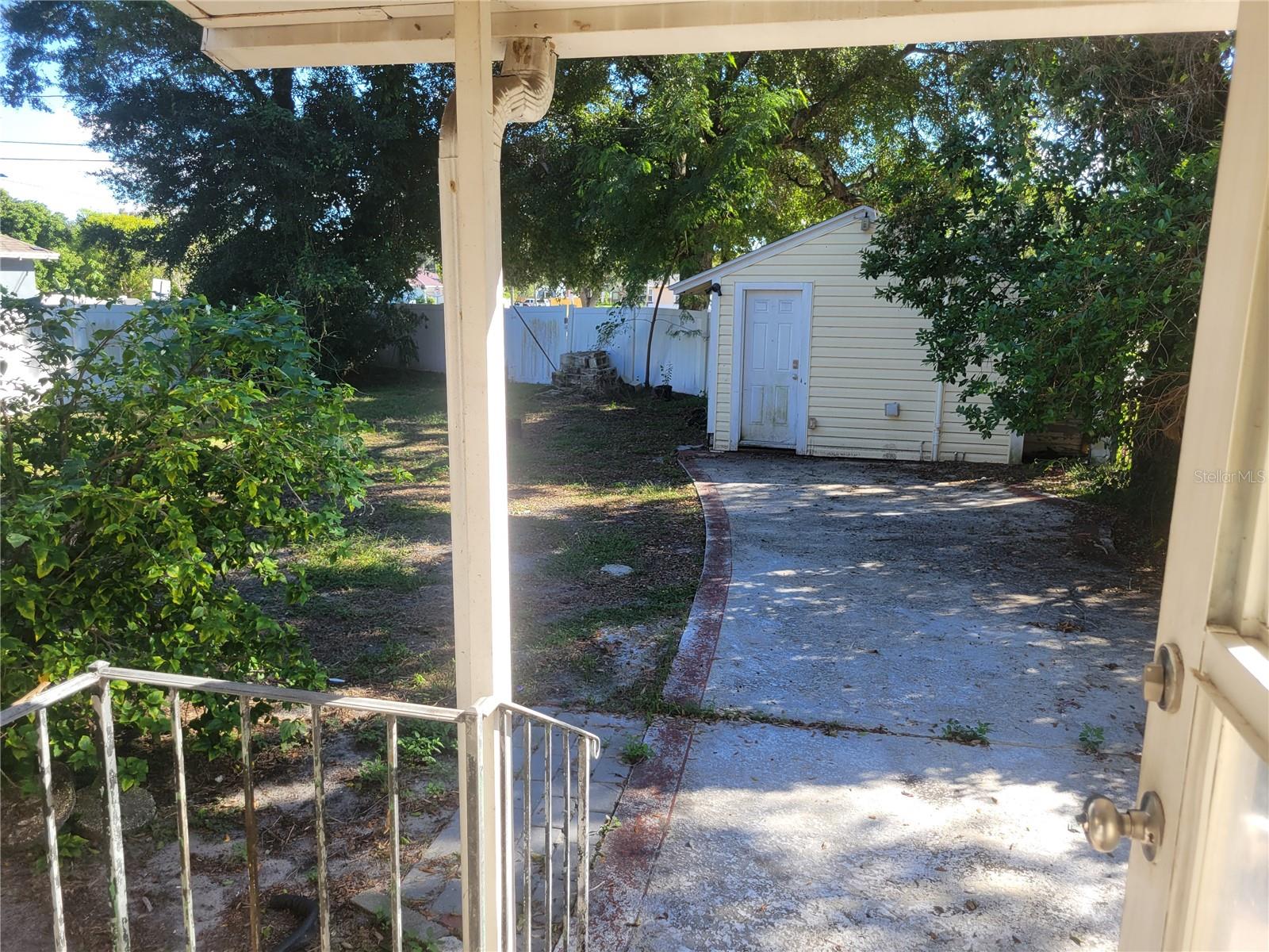 from back porch looking to garage - 1910 23RD AVE N, ST PETERSBURG