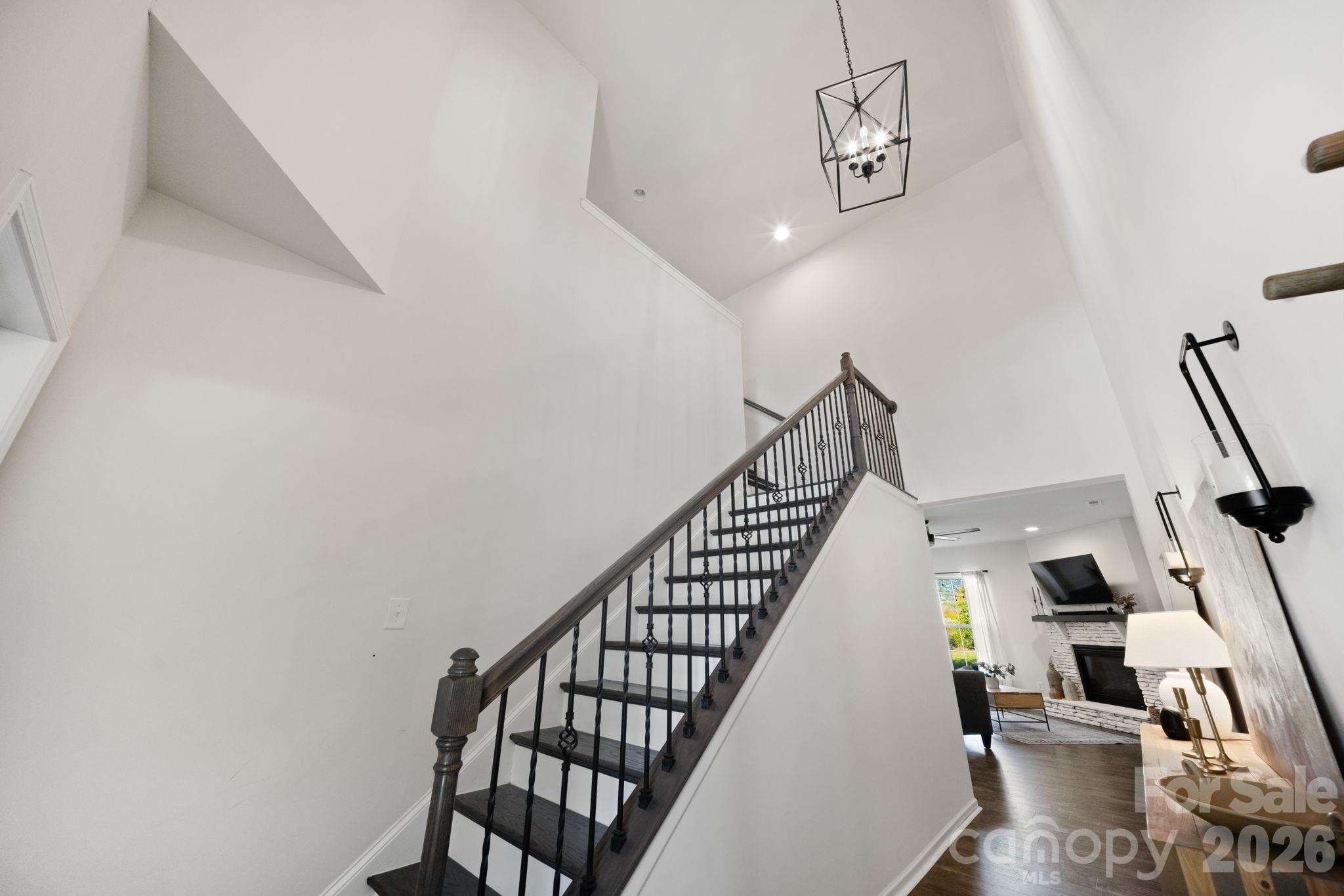 Two story entrance with updated lighting - 4008 Woodsmill Road, Lancaster