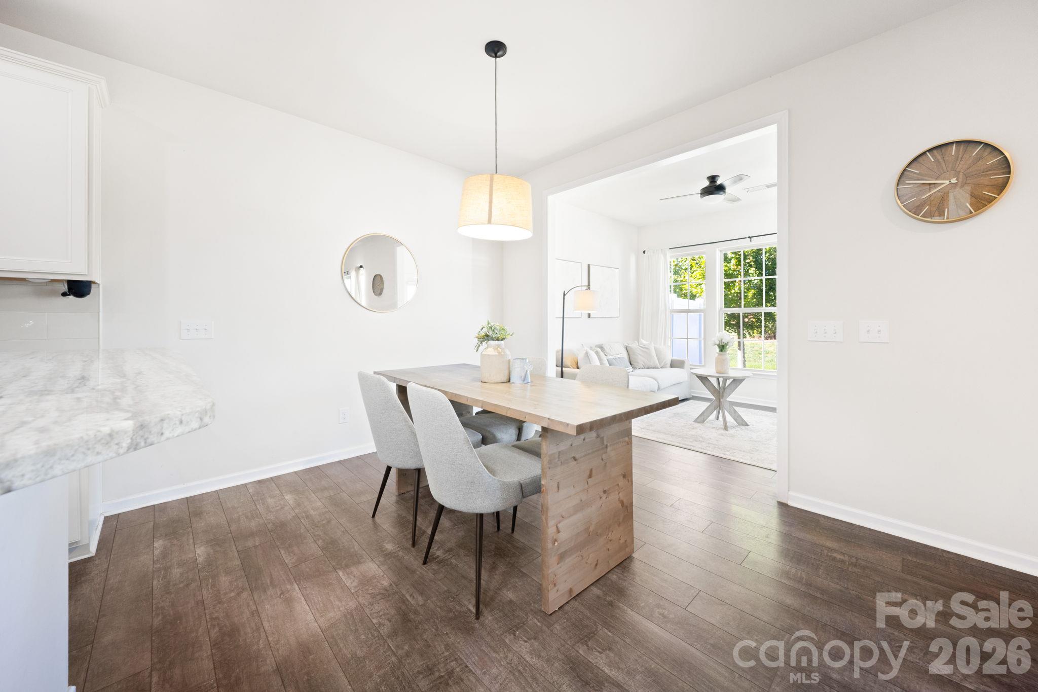 Dining area with updated lighting - 4008 Woodsmill Road, Lancaster