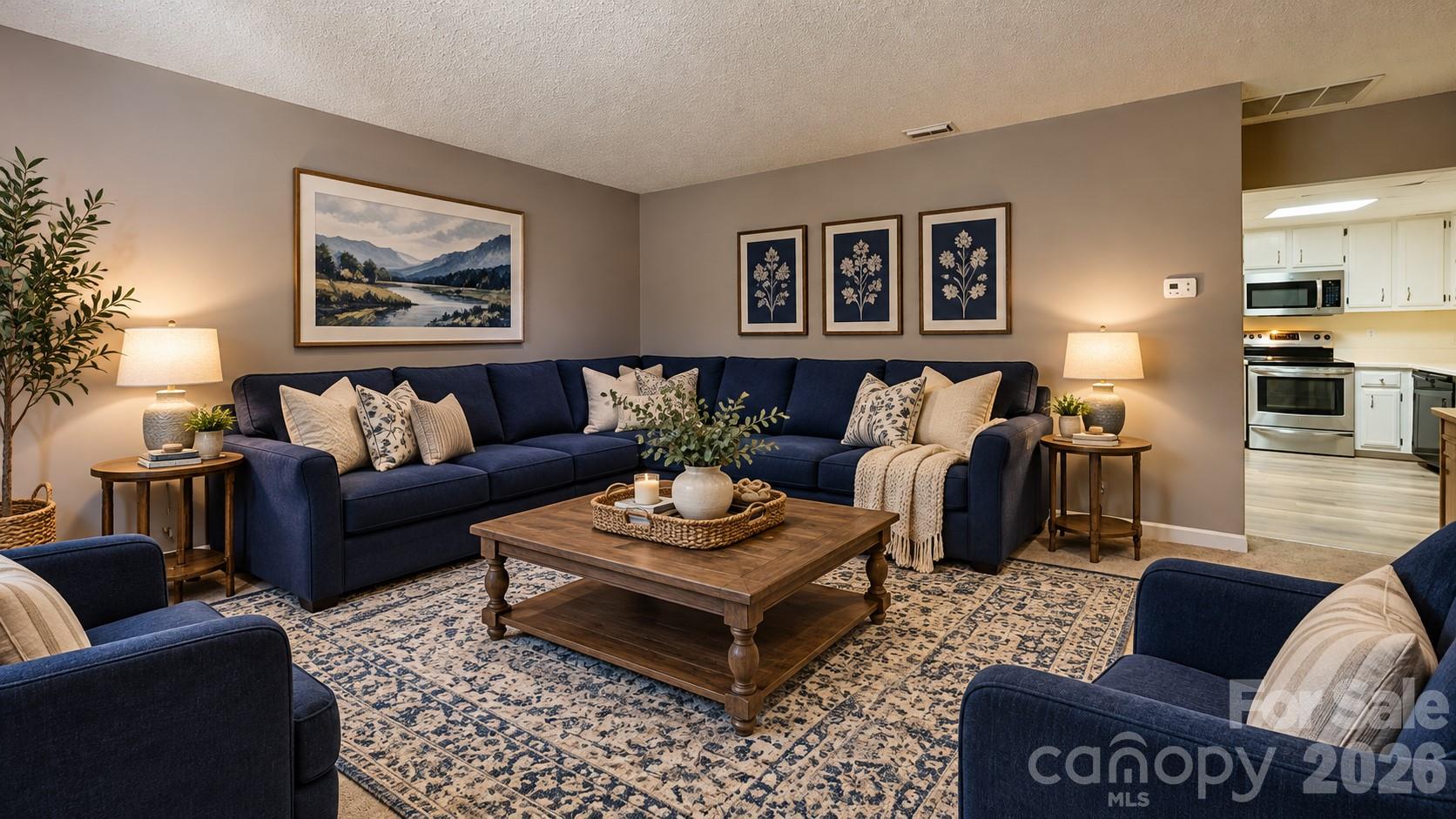 Virtually Staged Living Room - 75 Laurelwood Drive, Marion
