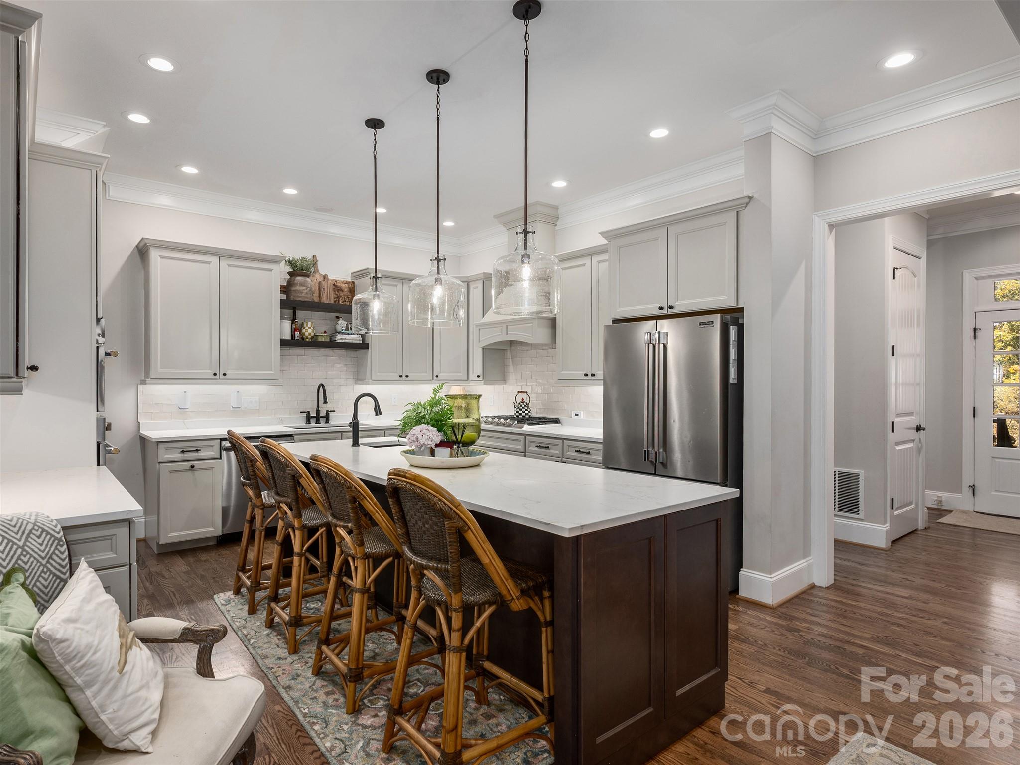 Kitchen with new island, countertops, lights and more! - 133 Lakeway Drive, Mills River