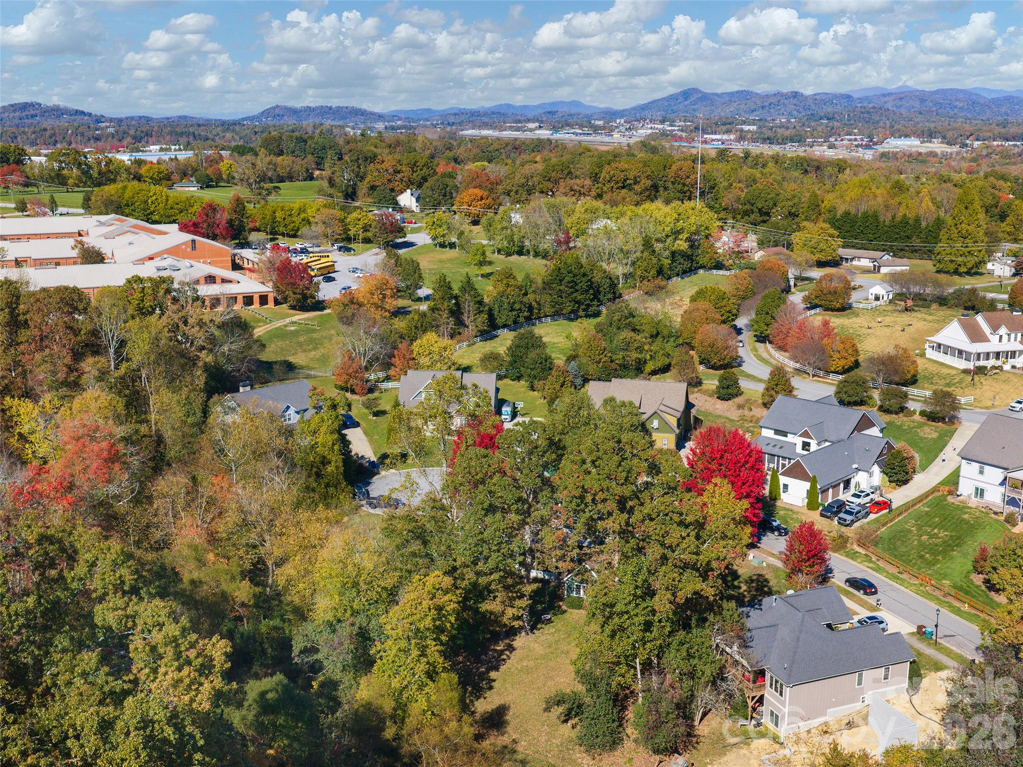 View of Glen Marlow Elementary School to the left of Cul de Sac - 133 Lakeway Drive, Mills River
