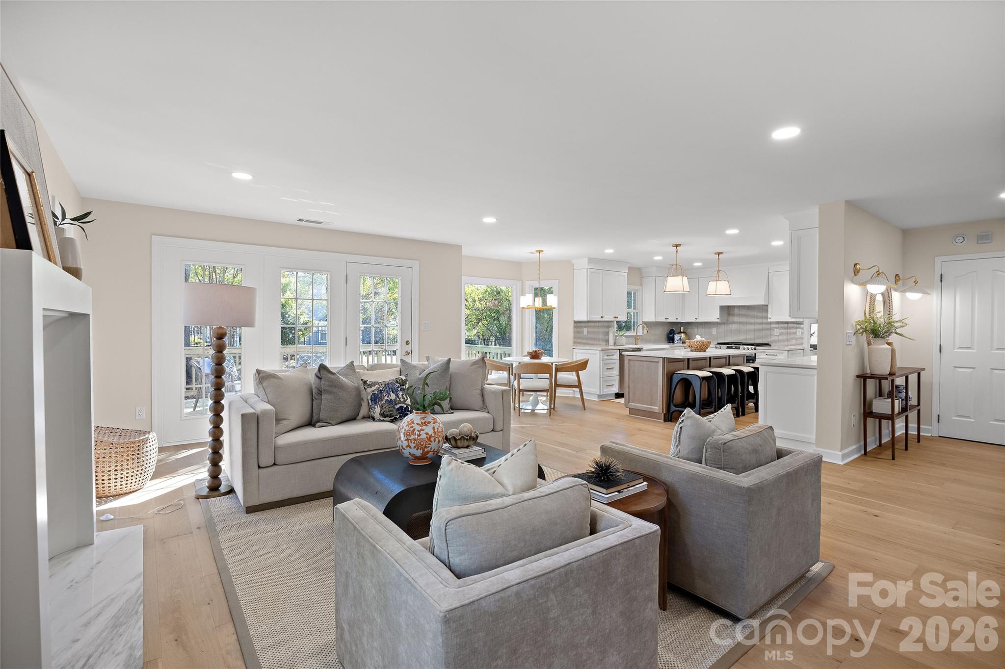 Kitchen Opens to Living Room - 6311 Hawkwood Lane, Charlotte