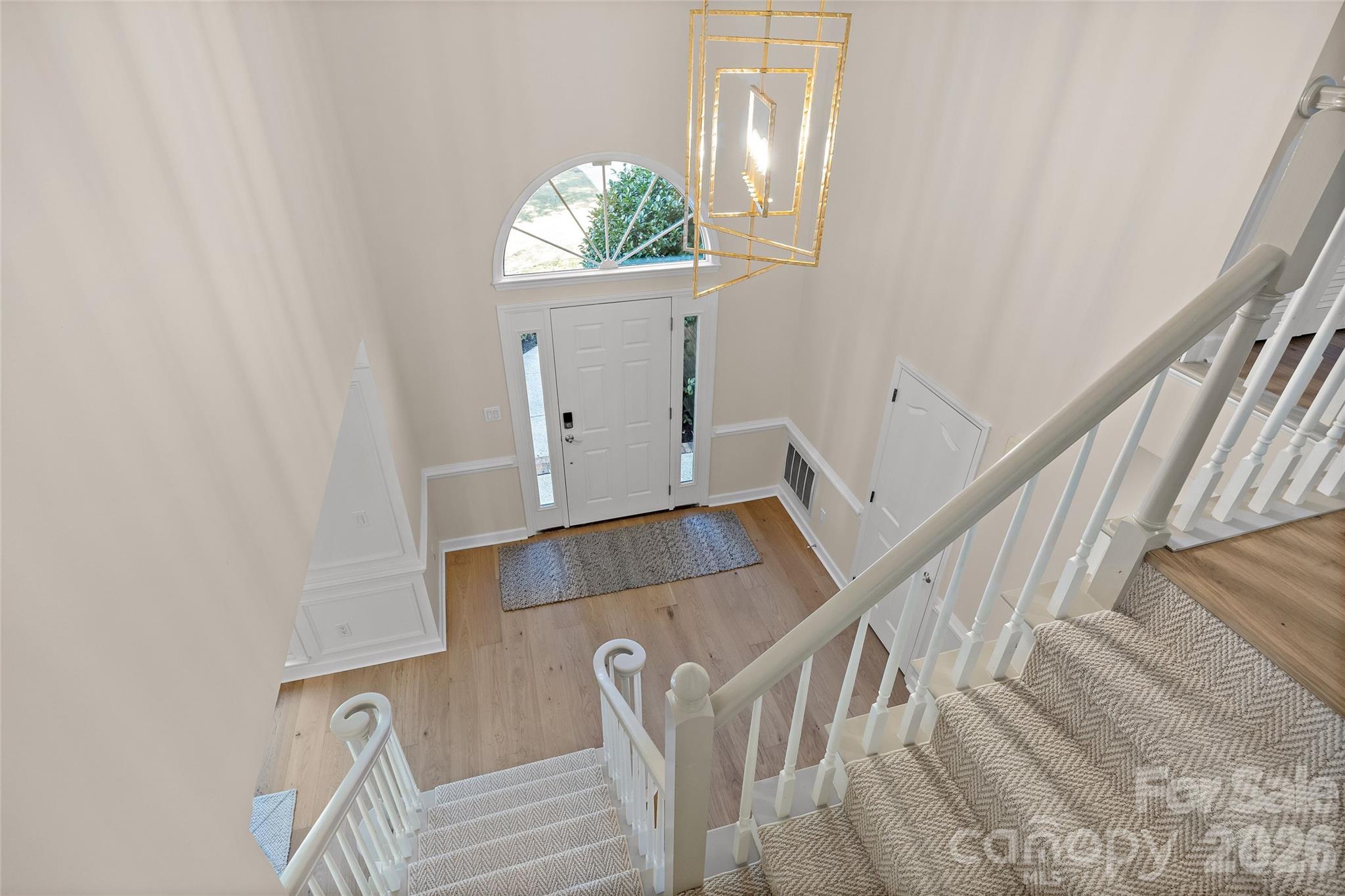 New Custom Stair Runner and Chandelier - 6311 Hawkwood Lane, Charlotte