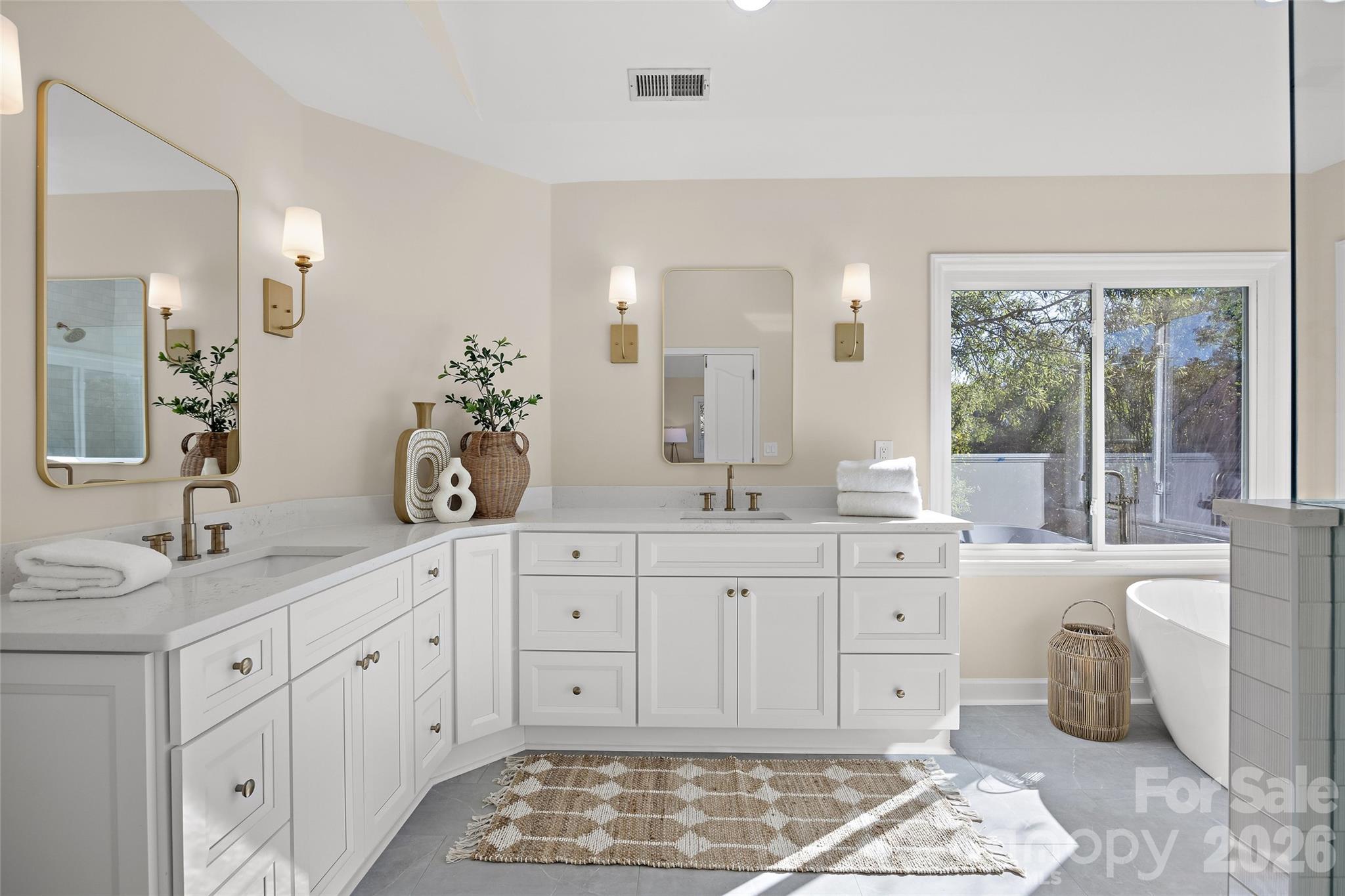 Double Vanities & Quartz Countertops - 6311 Hawkwood Lane, Charlotte