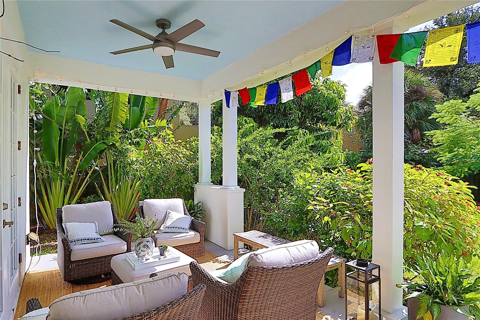 covered porch with beautiful backyard - 3106 W WYOMING AVE, TAMPA