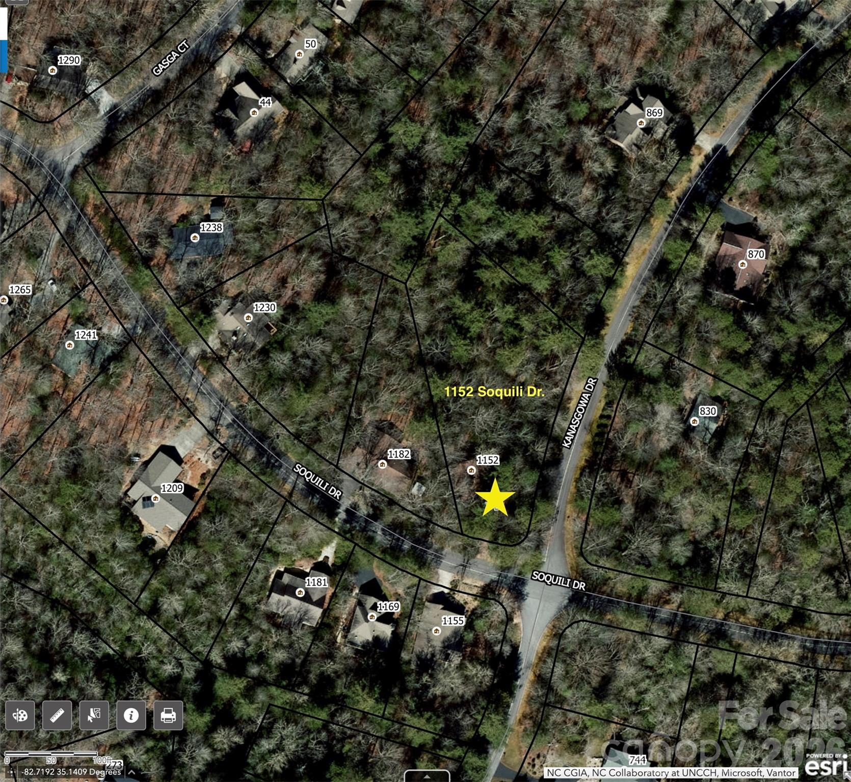 Approximate Property Boundary - 1152 Soquili Drive, Brevard